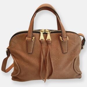 Aimee Kestenberg Tan Suede Leather Purse with shoulder/crossbody strap.